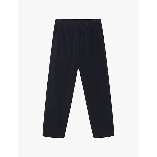 The White Company Elasticated-waist tapered-leg mid-rise organic-cotton corduroy trousers