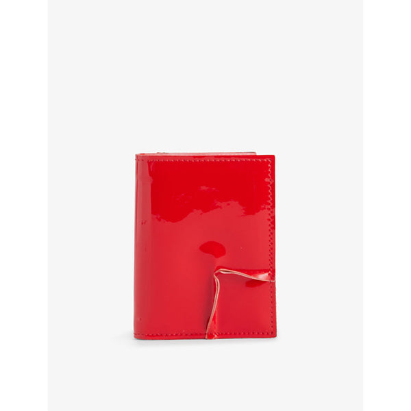  Comme Des Garcons Seam-effect patent-leather wallet