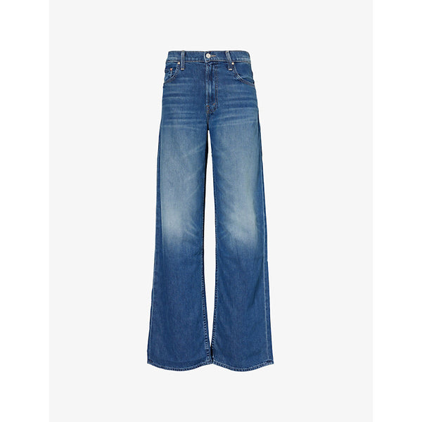  Mother The Spinner Zip regular-fit wide-leg mid-rise recycled-denim jeans