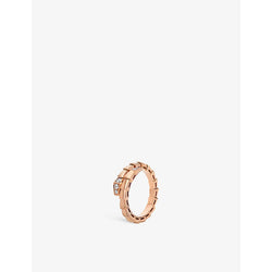 Bvlgari Serpenti Viper 18ct rose-gold and 0.14ct brilliant-cut diamond ring