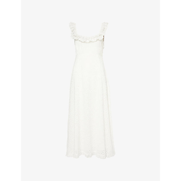 Rixo Patsy ruffle-trim cotton midi dress