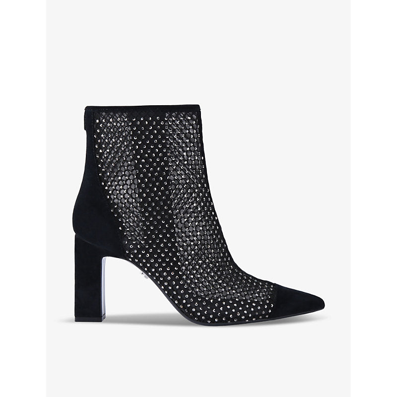 Womens Carvela Hotsox Point rhinestone-embellished mesh ankle boots