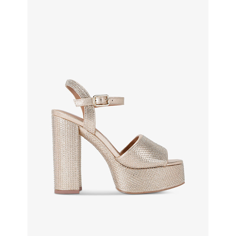 Carvela Sky High crystal-embellished heeled woven sandals