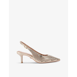 Carvela Lazer crystal-embellished mesh slingback shoes