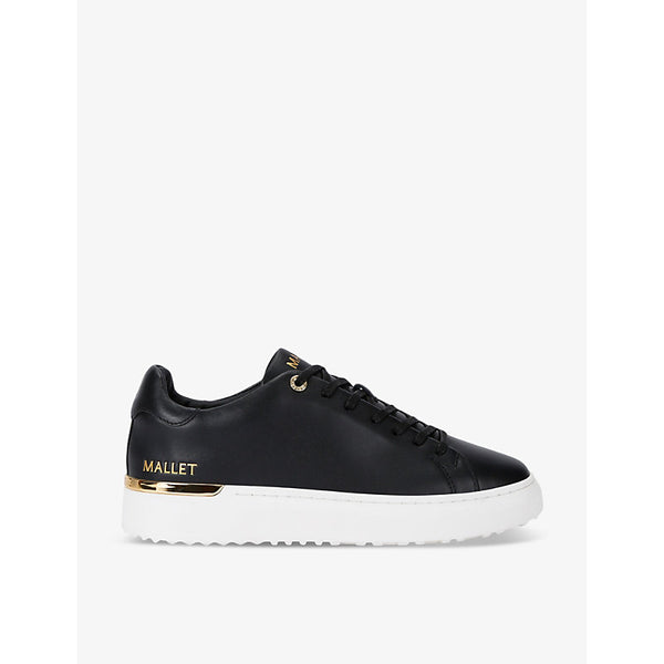 Mallet Grftr Lite logo-embossed leather low-top trainers