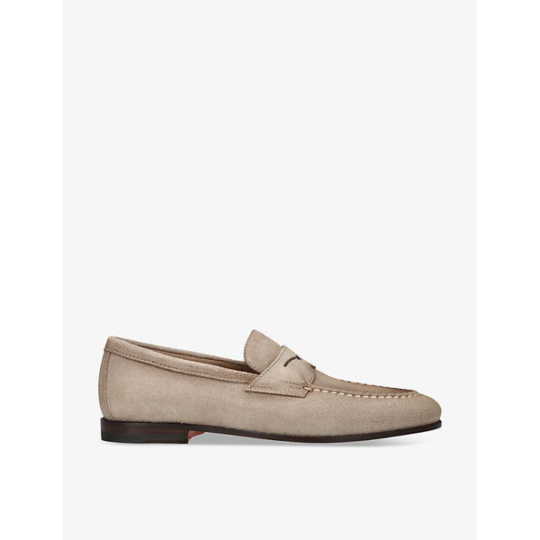 Santoni Carlos suede penny loafers