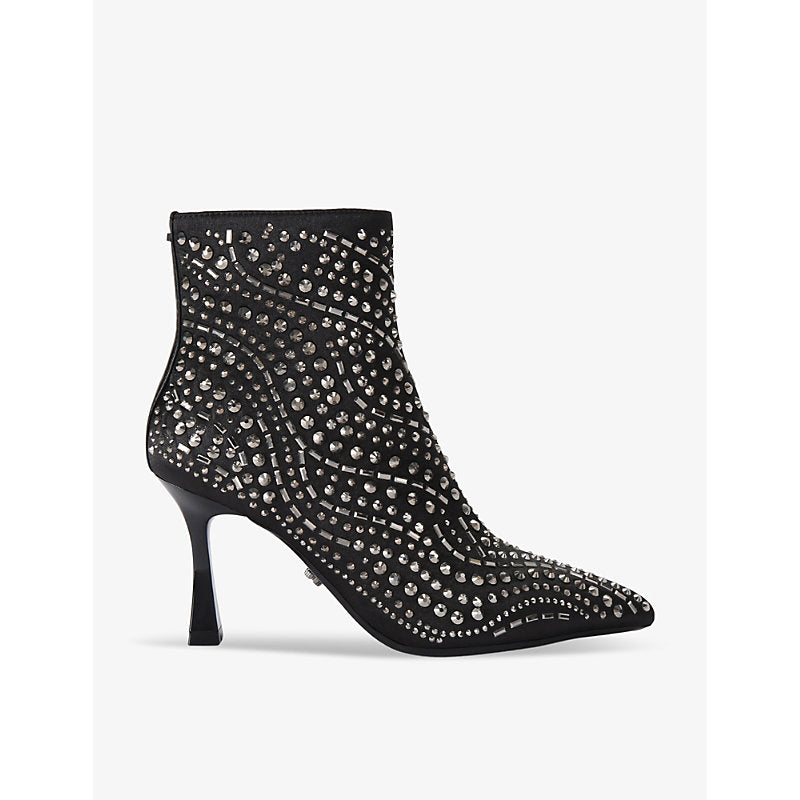 Womens Carvela Catwalk stud-embellished satin ankle boots