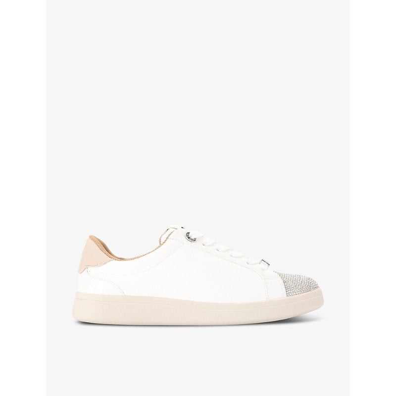 Kg Kurt Geiger Eliza gem-embellished faux-leather low-top trainers | Kg Kurt Geiger