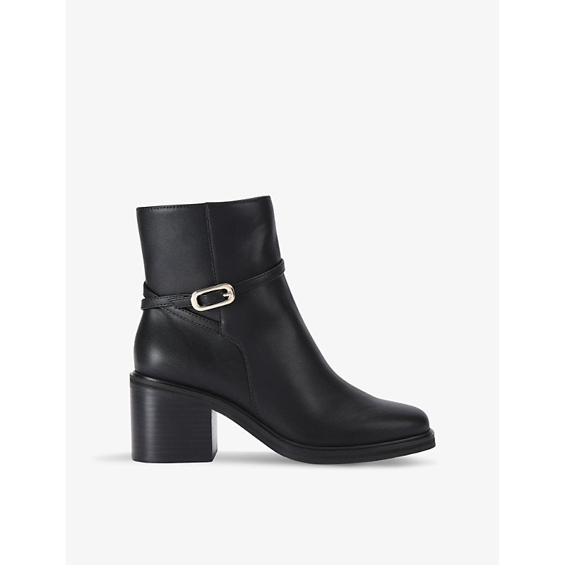 Kg Kurt Geiger Saffy buckle-embellished heeled faux-leather ankle boots