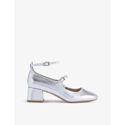 Kg Kurt Geiger Adelaide block-heel metallic-leather Mary Jane pumps