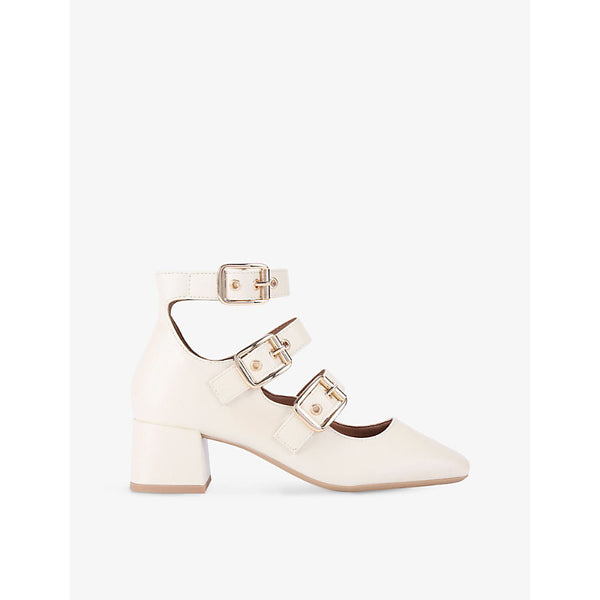 Kg Kurt Geiger Selena three-buckle faux-leather heeled courts | Kg Kurt Geiger