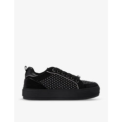 Kg Kurt Geiger Kingly gem-embellished velvet low-top trainers