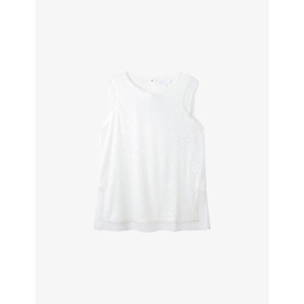 The White Company Sequin-embellished sleeveless stretch-woven top