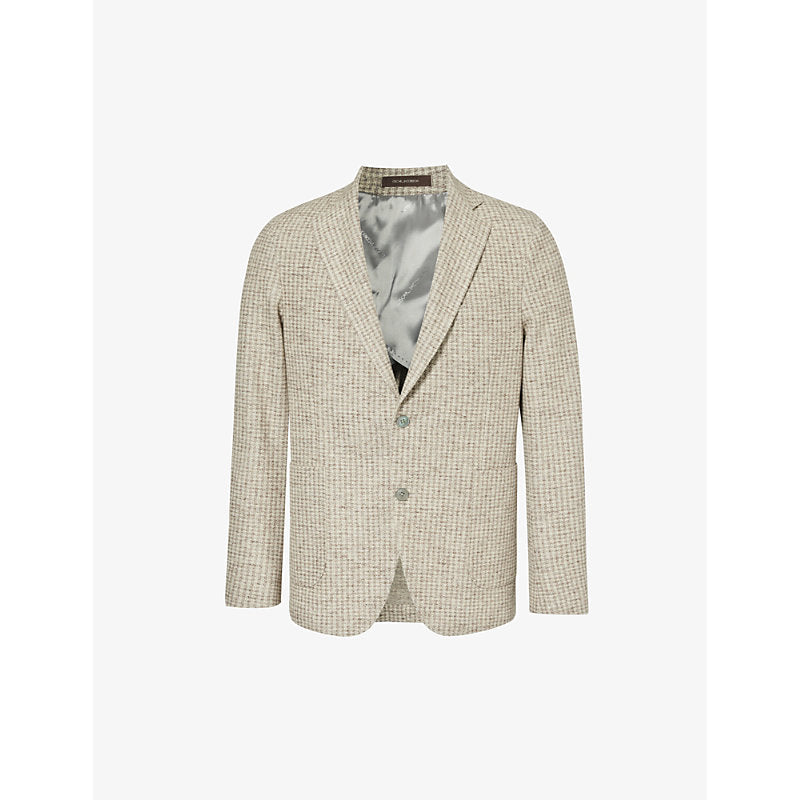  Oscar Jacobson Ferry patch-pocket single-breasted cotton-blend blazer