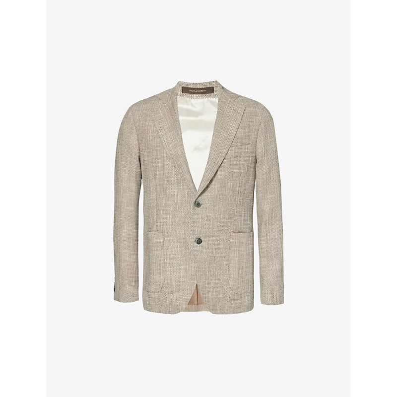  Oscar Jacobson Ferry patch-pocket single-breasted stretch-cotton blazer