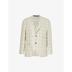  Oscar Jacobson Ferry flap-pocket single-breasted woven blazer