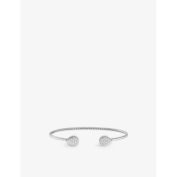 Boucheron Serpent Bohème double motif 18ct white-gold and 0.26ct diamond bracelet