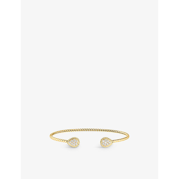 Boucheron Serpent Bohème 18ct yellow-gold and 0.27ct brilliant-cut diamond bangle bracelet