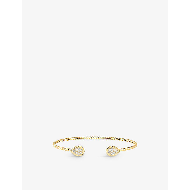 Boucheron Serpent Bohème 18ct yellow-gold and 0.27ct brilliant-cut diamond bangle bracelet