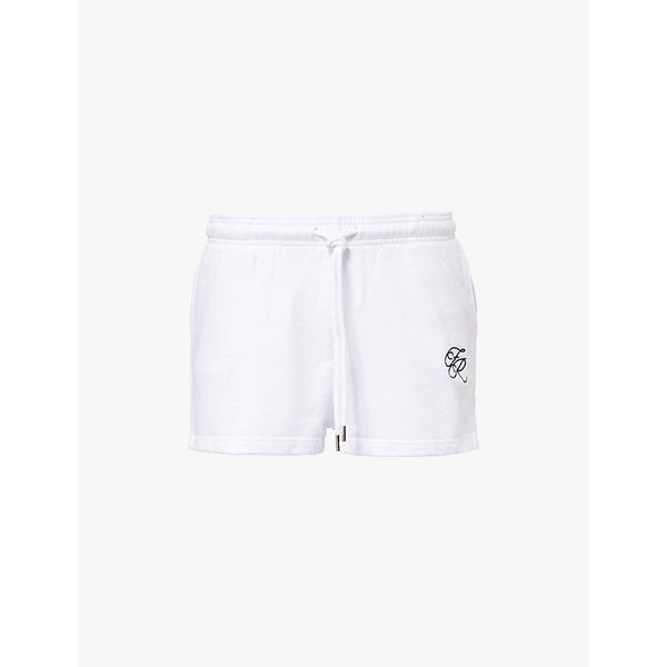 4th & Reckless Leone brand-embroidered cotton-jersey shorts