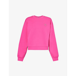  Adidas By Stella Mccartney Brand-print ribbed trims organic-cotton and recycled-polyester blend sweatshirt