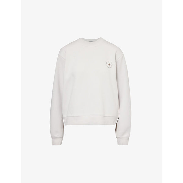  Adidas By Stella Mccartney Brand-print relaxed-fit organic-cotton and recycled-polyester blend sweatshirt