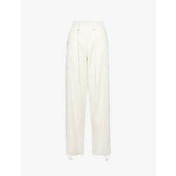  Good American Parachute straight-leg mid-rise cotton trousers