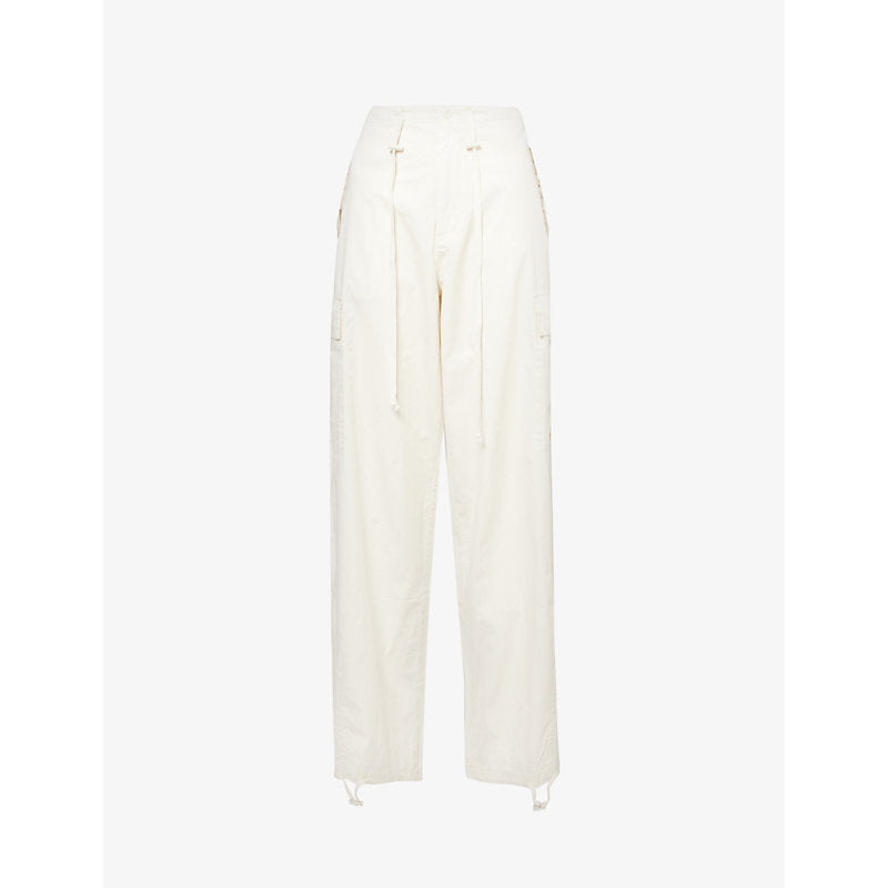  Good American Parachute straight-leg mid-rise cotton trousers