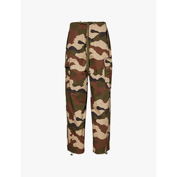  Good American Parachute camouflage-print straight-leg mid-rise cotton trousers