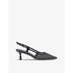 Kg Kurt Geiger Alessia crystal-embellished heeled mesh slingbacks | Kg Kurt Geiger