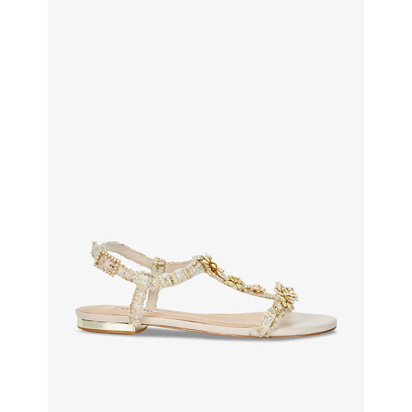 Dune Nature floral bead-embellished woven sandals | Dune