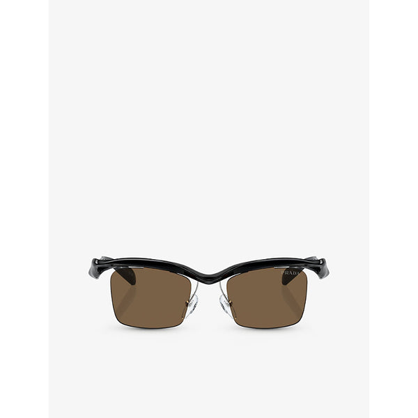 Prada PR A15S rectangle-frame nylon sunglasses