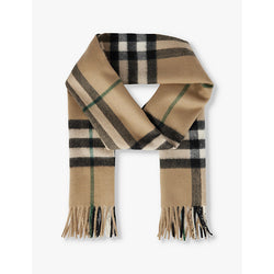  Burberry Checked brushed-texture cashmere scarf