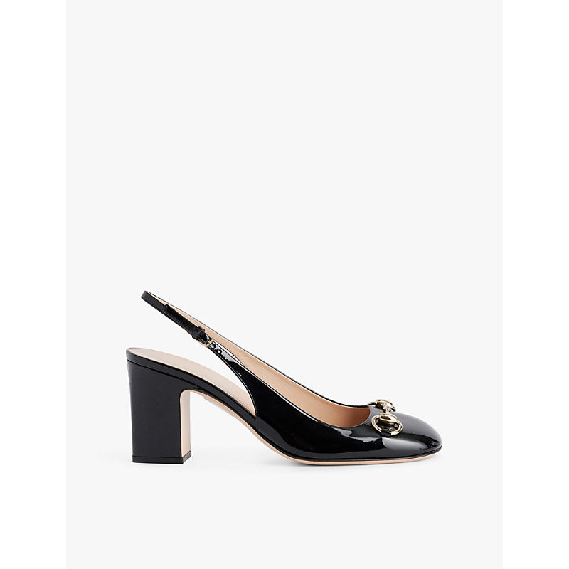 Gucci Horsebit patent-leather heeled pumps