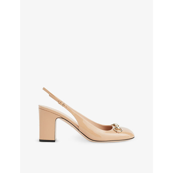 Gucci Horsebit patent-leather heeled pumps