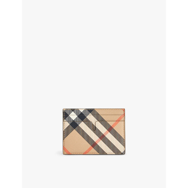 Burberry Sandon check-print coated-canvas card holder | Burberry