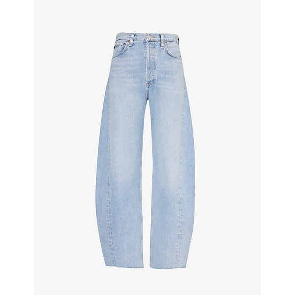 Agolde Luna faded-wash high-rise recycled-denim jeans