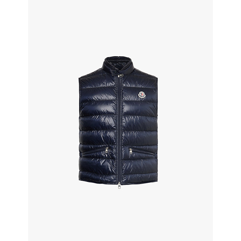  Moncler Gui logo-patch padded shell-down gilet