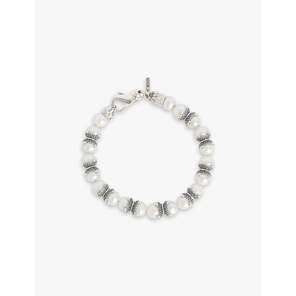  Emanuele Bicocchi Brand-tag 925 sterling silver and pearl bracelet