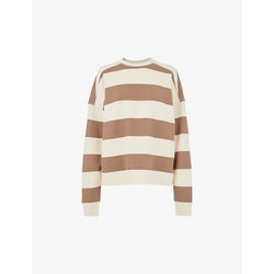  Whistles Stripe-pattern relaxed-fit cotton sweatshirt