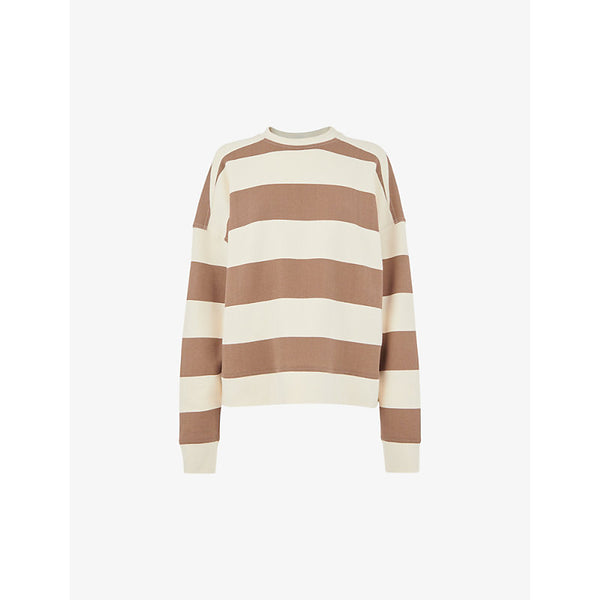 Whistles Stripe-pattern relaxed-fit cotton sweatshirt