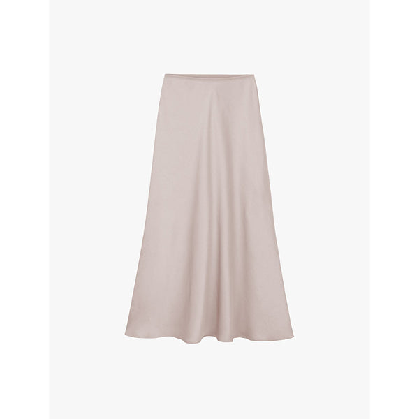  The White Company Bias-cut satin midi skirt