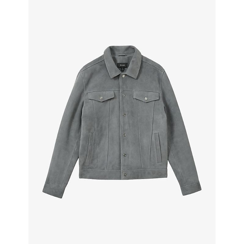  Reiss Eden relaxed-fit suede trucker jacket