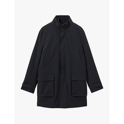  Reiss Player funnel-neck mid-length hybrid coat