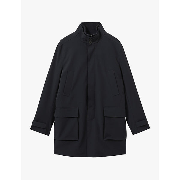  Reiss Player funnel-neck mid-length hybrid coat