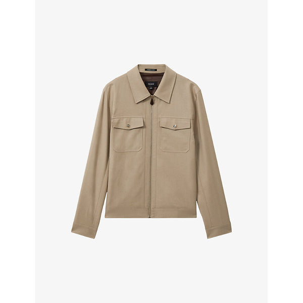  Reiss Pound patch-pocket zip-up stretch-woven jacket