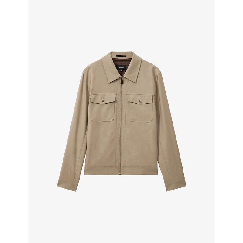  Reiss Pound patch-pocket zip-up stretch-woven jacket