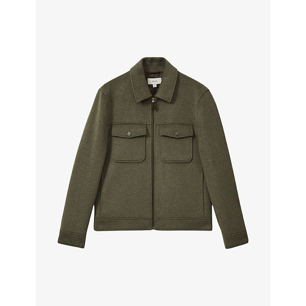  Reiss Peridoe regular-fit brushed wool-blend trucker jacket