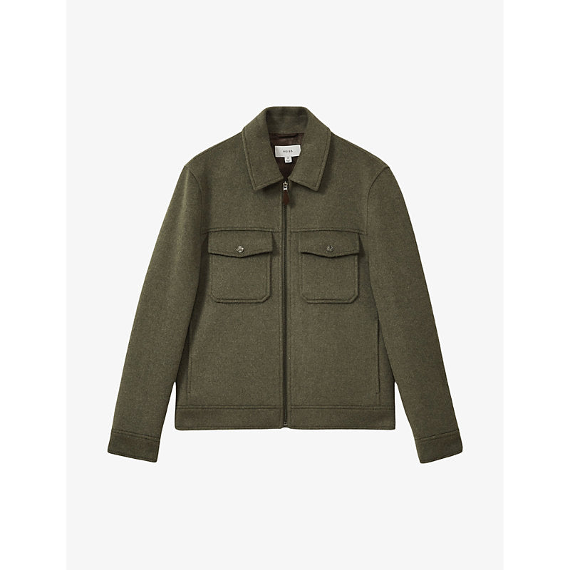  Reiss Peridoe regular-fit brushed wool-blend trucker jacket