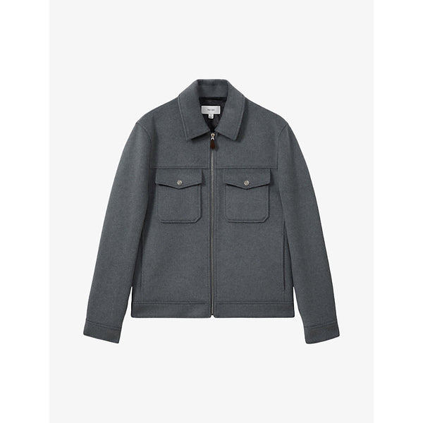  Reiss Peridoe regular-fit brushed wool-blend trucker jacket